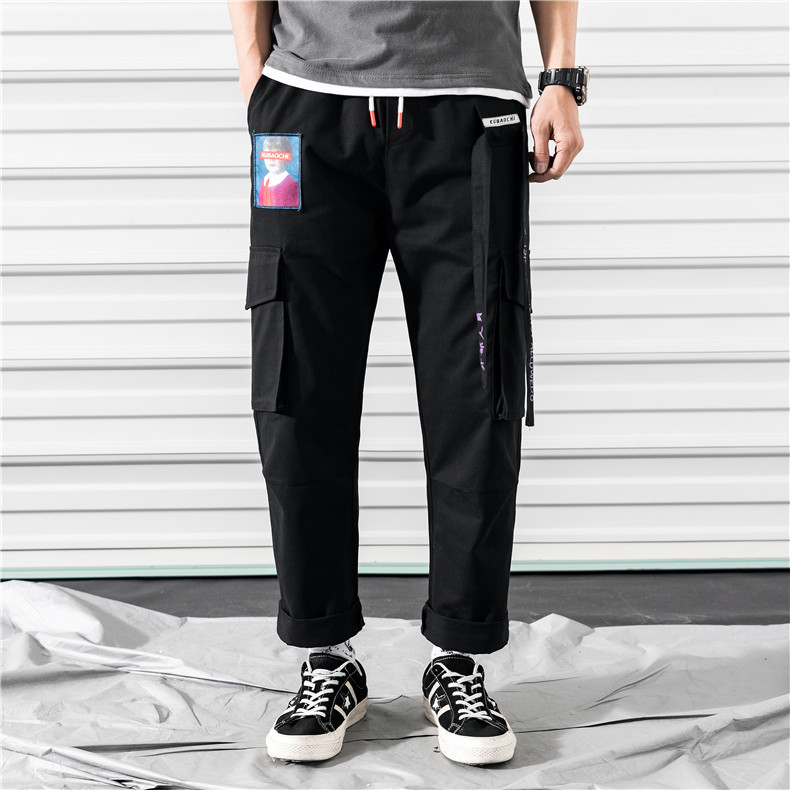 Overalls Men's Trendy Brand Ins Wide-leg Pants Loose Spring Pants Japanese Style Chic Straight Men's Pink Pants Mens Sweatpants