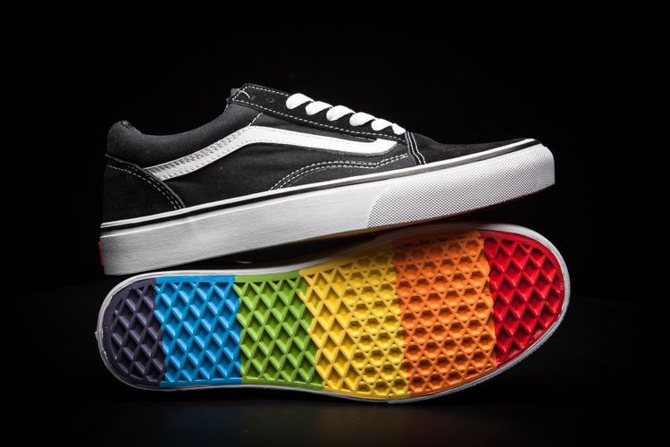 black and colorful vans