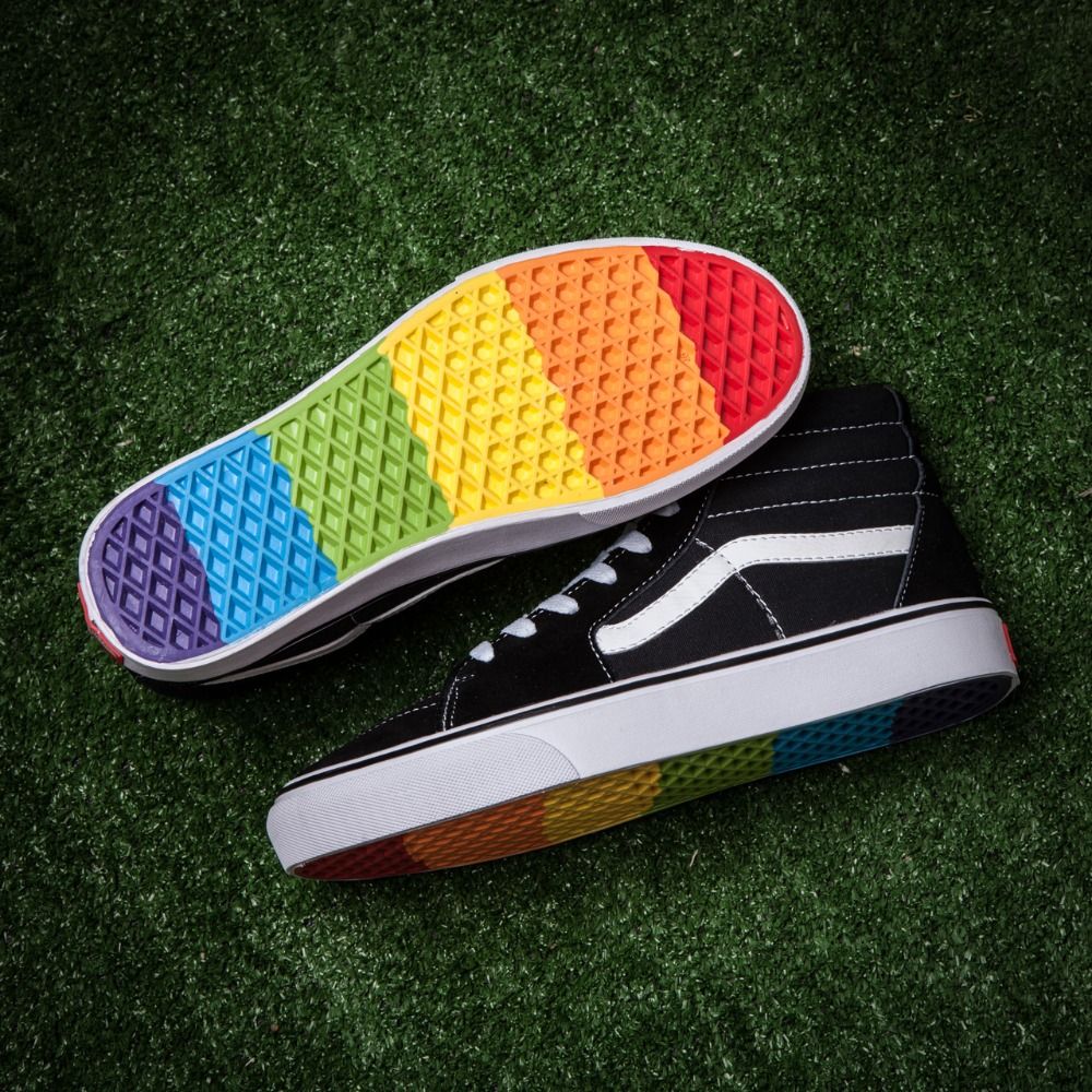 white vans with rainbow