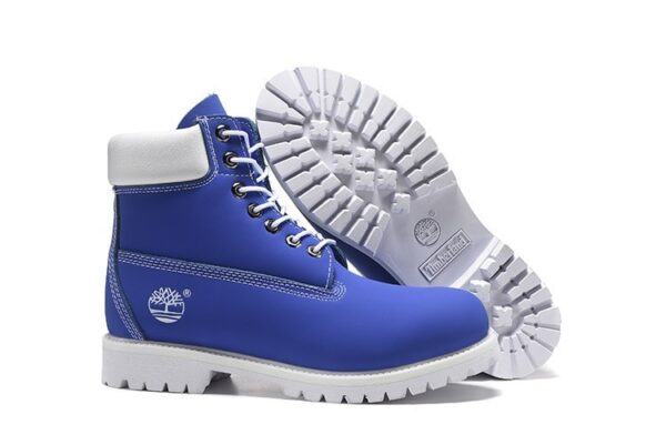 blue and white timberland