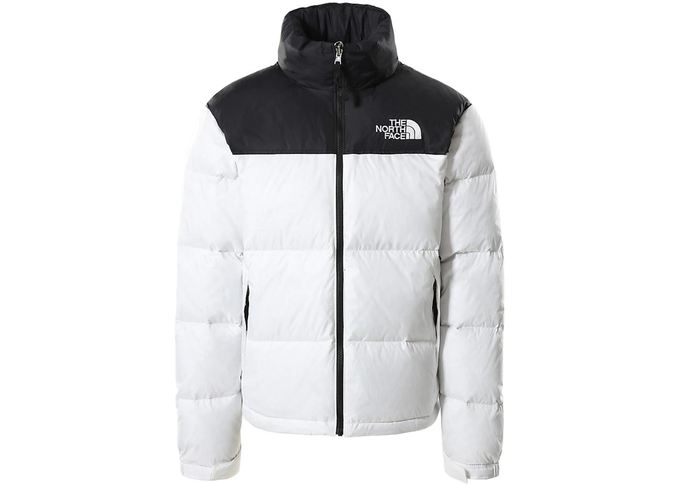the north face 1996 nuptse jacket white and black
