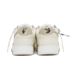 off white taupe leather sneakers heel tab