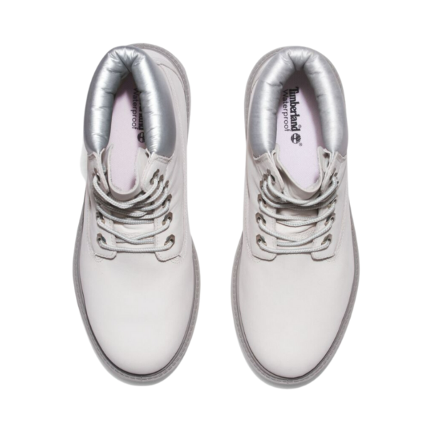 timberland boots white silver